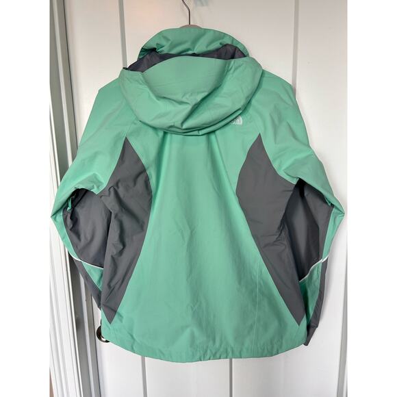 The North‎ Face Women's Hyvent Hooded Waterproof Jacket Green Gray Size Medium - Picture 2 of 15